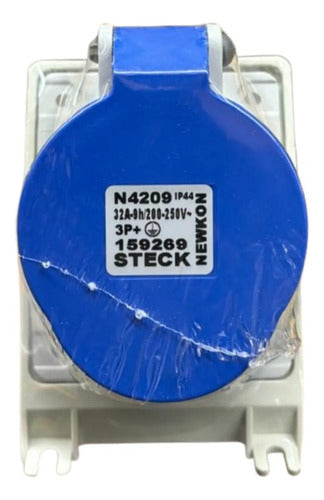 Tomada N4209 32a 3p+t 200/250v 9h Azul Ip44 Steck Azul