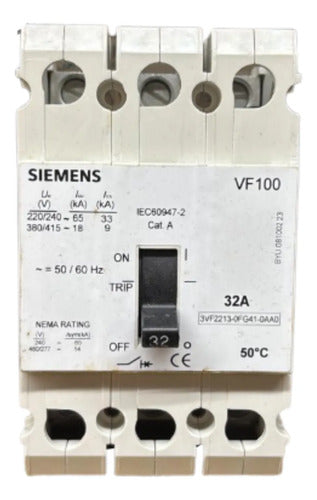 Disjuntor Tripolar 32a 240/415v 3vf2213-0fg41-0aa0 Siemens - 50/60hz
