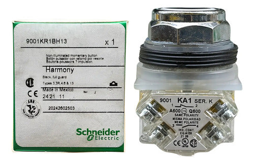 Botão 30mm Metálico 1na Preto 9001kr1bh13 Schneider Preto -