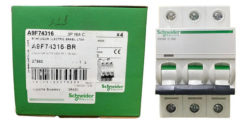 Disjuntor Acti9 Ic60n 3p 16a Curva C A9f74316 Schneider