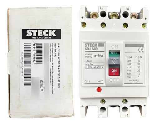 Disjuntor Tripolar 80a 690v Sdls80 8kv Steck