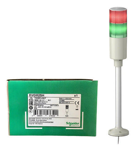 Coluna Luminosa Xvgm2sh Ø60mm Led Vm Vd 220vca Schneider Vermelho E Verde 220 Vca