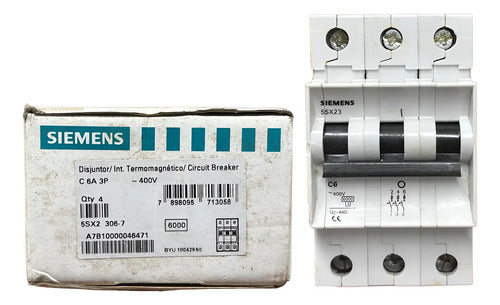 Disjuntor Termomagnético 3p 6a 5sx2306-7 Siemens