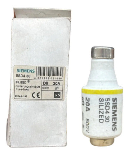 Kit Com 5: Fusivel Silized 20a 500v 5sd430 Siemens 500v