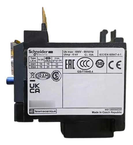 Rele Termico Classe 10 1216a 1na+1nf Lr2k0322 Schneider  690v
