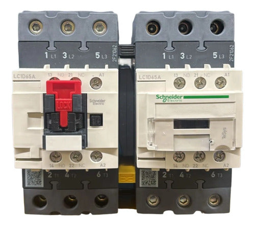 Chave Reversora 65a 1na+1nf 48vca 3p Lc2d65ae7 Schneider 48vca