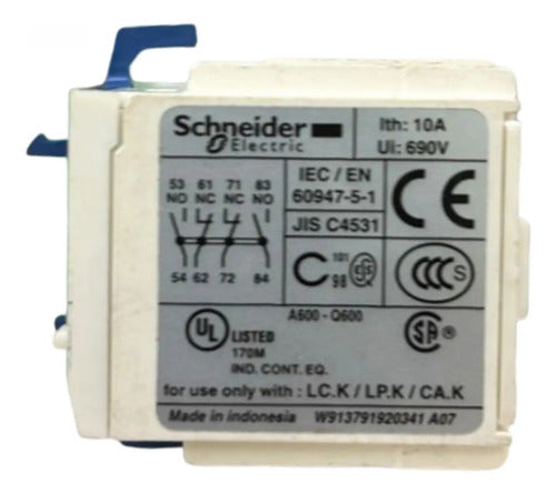 Contato Auxiliar 2na+2nf Tesys K La1kn22 Schneider 690v