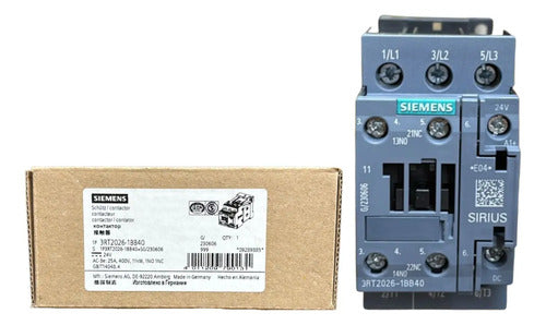 Contator 3rt2026-1bb40 25a 24vcc 1na+1nf Siemens 24vcc