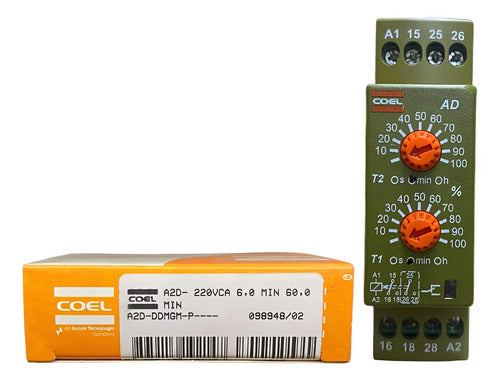 Rele Tempo A2d 6min/60min A2d-ddmgm 220vca Coel 220vca