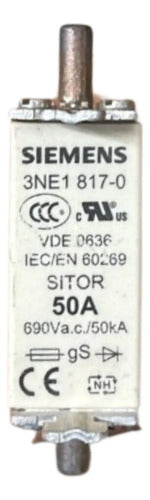 Elemento Fusível Sitor 3ne1817-0 50a Siemens 690v