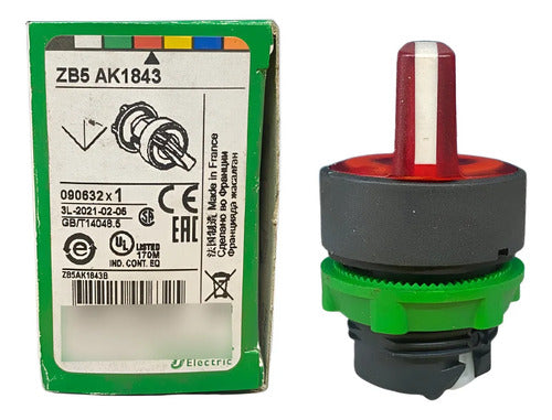 Cabeçote Para Chave Seletora 22mm Vm Zb5ak1843 Schneider Vermelho 0