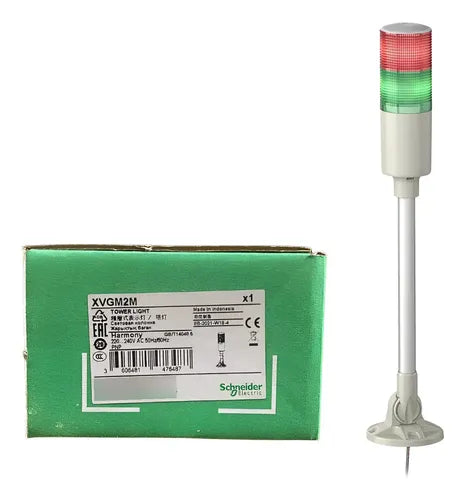 Coluna Luminosa Xvgm2m Ø60mm Led Vm E Vd 220vca Schneider Vermelho E Verde 220 Vca