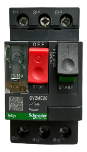 Disjuntor Motor Termomagnético 13-18a Gv2me20 Schneider 690v 50-60 Hz
