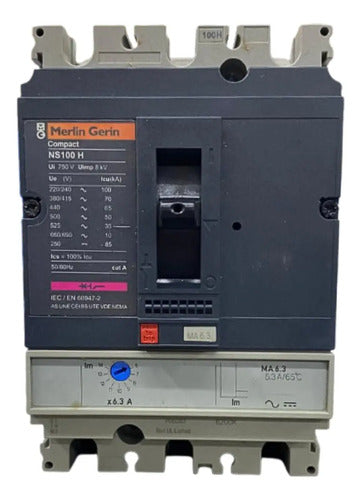 Disjuntor Tripolar 6,3a Ns100h-ma6,3 Schneider Merlin Gerin