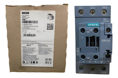 Contator Tripolar 3rt2036-1ag20 110vca 51a Sirius Siemens 110vca