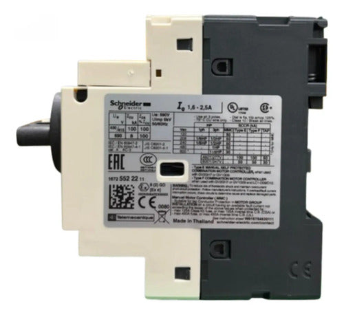Disjuntor Motor 1,6-2,5a Manopla Rotativa Gv2p07 Schneider 690v 50-60hz