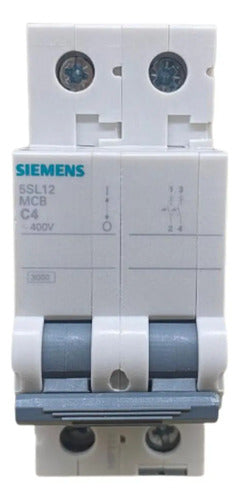 Disjuntor Mini 4a Curva C Bipolar 2p Siemens 5sl1204-7mb