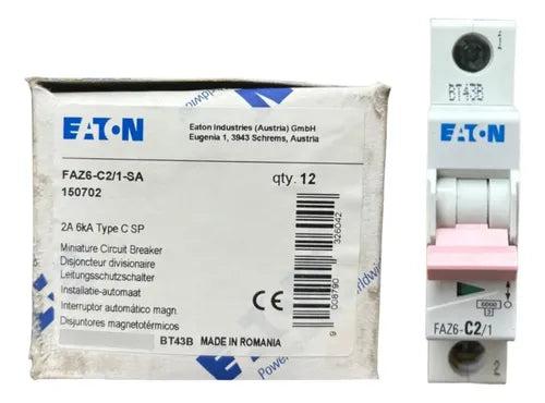 Kit C/ 3 Pçs: Disjuntor Unipolar Faz6-c2/1-sa 2a 6ka Eaton 6ka