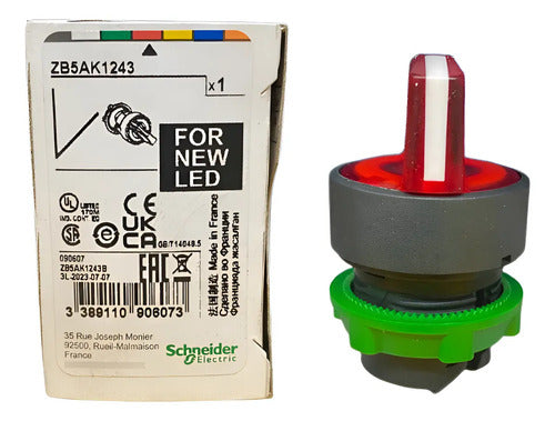 Cabeçote Para Chave Seletora Lum Ø22mm Zb5ak1243 Schneider Vermelho -
