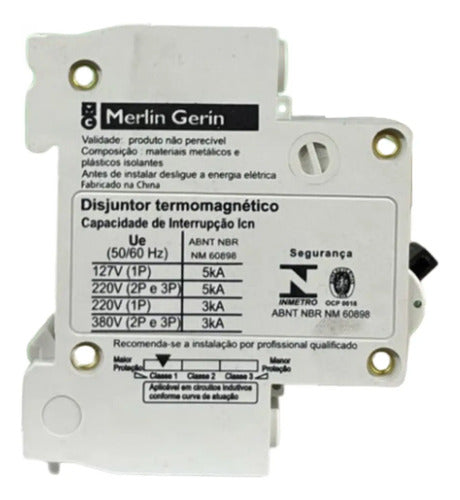 Kit Com 6 Peças: Disjuntor 1p K32a1c40 40a Schneider