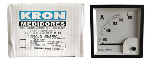 Amperímetro Fm96pc 800/1600/5a Travamento Em 650a Ip54 Kron