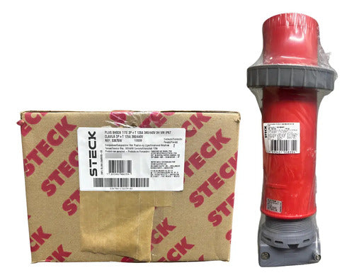 Plug Shock Tite 2p+t 125a 380/440v 9h Vermelho S3679w Steck Vermelho