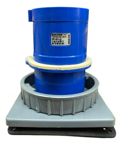 Plug Fixo Emb 3p+n+t 125a 200/250v 9h Azul S5639w Steck Azul