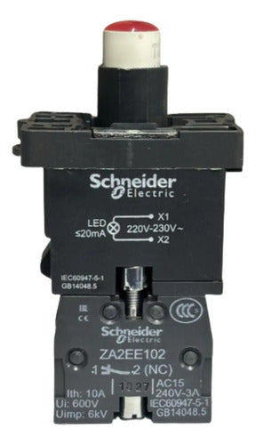 Kit Com 2: Botão Luminoso 1nf 220/230vac Xa2ew34m2 Schneider Vermelho 220vca