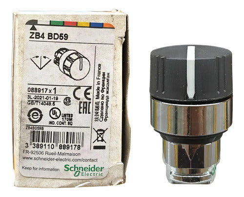 Cabecote P/ Comutador 22mm Metalico Preto Zb4bd59 Schneider Preto