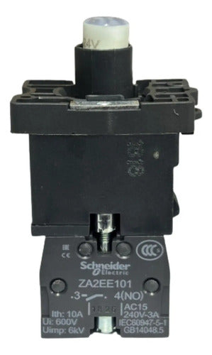 Kit Com 2: Botão Luminoso 1na 220/230vac Xa2ew36m1 Schneider Azul 220vca