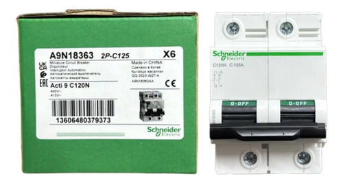 Disjuntor C120n 2p Curva C 125a 440v A9n18363 Schneider