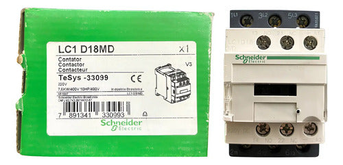 Contator Tesys 3p 18a Ac-3 220vcc 1na+1nf Lc1d18md Schneider 220v
