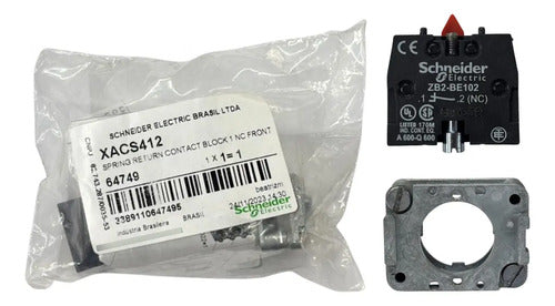 Bloco De Contato 1nf P/ Botoeira Xacb Xacs412 Schneider Preto