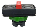 Cabeçote P/ Botão Triplo 22mm Plástico Zb5aa72124 Schneider Preto E Vermelho -