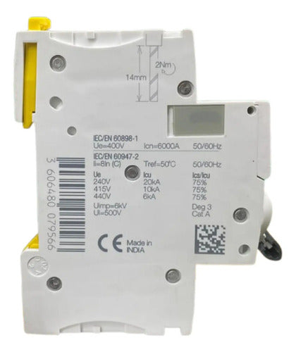 Disjuntor Acti9 Ic60n 2p 16a Curva C A9f74216 Schneider
