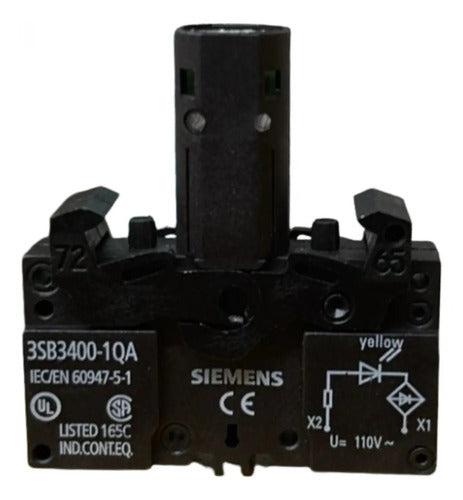 Kit Com 2: Sinaleiro Com Led 110vca Am 3sb3648-6ba30 Siemens Amarelo 110v