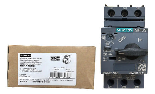 Disjuntor Motor 3rv2011-1ka10 9,0-12,5a Siemens - 50/60hz