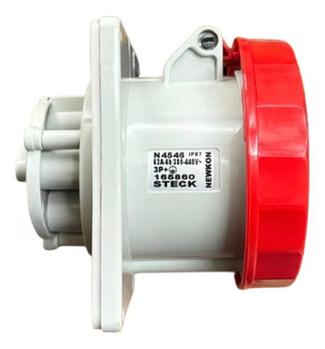 Tomada N4546 Embutir 63a 3p+t 380/440v Vermelha Ip67 Steck Vermelho
