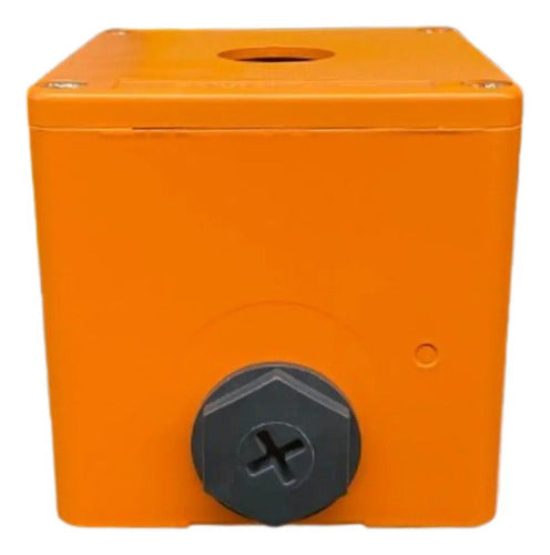 Botoeira 22mm Metalica 1 Furo Laranja Xapr1501 Schneider