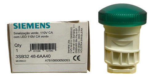 Sinaleiro 22mm 110v Verde 3sb3248-6aa40 Siemens