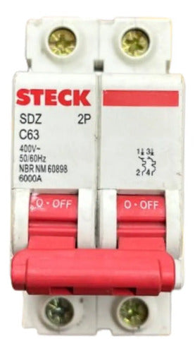 Kit Com 2: Disjuntor Sd-62c63 2p 63a 3ka Curva C Steck