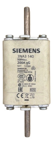 Fusível Nh01 Retardado 200a 500v 3na3140 Siemens 500v