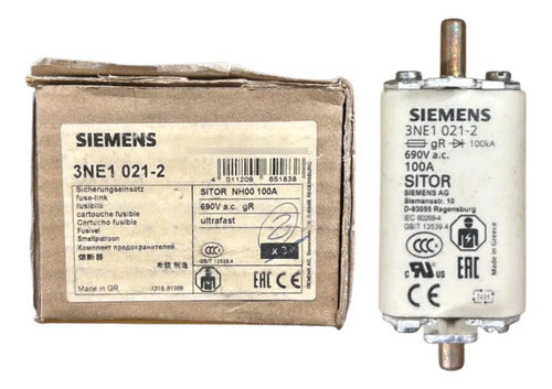Elemento Fusível Sitor 3ne1021-2 100a Siemens 690v