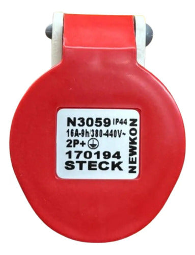 Kit Com 2: Acoplamento N3059 16a 2p+t 380/440v Vm Steck Vermelho