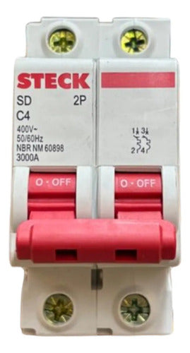 Disjuntor Bipolar Sdd62c04 4a Curva C 3ka Serie Sd62 Steck
