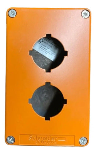 Botoeira Metalica Laranja 30mm 2 Furos Xapo2602 Schneider Laranja