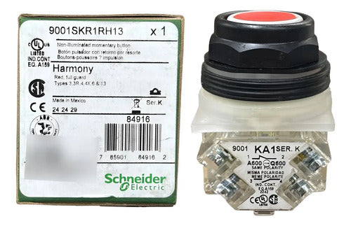 Botao 30mm 1na + 1nf Vermelho 9001skr1rh13 Schneider Vermelho 1naf