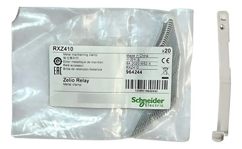 Kit Com 20: Grampo De Retenção Metalico Rxz410 Schneider Metálico