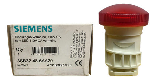 Kit C 2: Sinaleiro 22mm 110v Vermelho 3sb3248-6aa20 Siemens