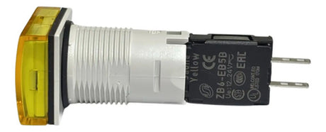 Sinalizador 16mm Retangular Led Amarelo Xb6dv5bb Schneider 12-24vca/cc
